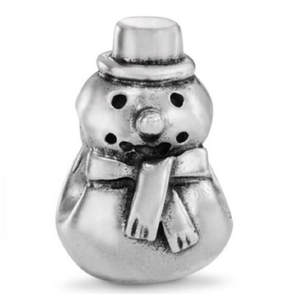 Authentic PANDORA Sterling Silver Retired Snowman Bead Charm #790374 ⛄️